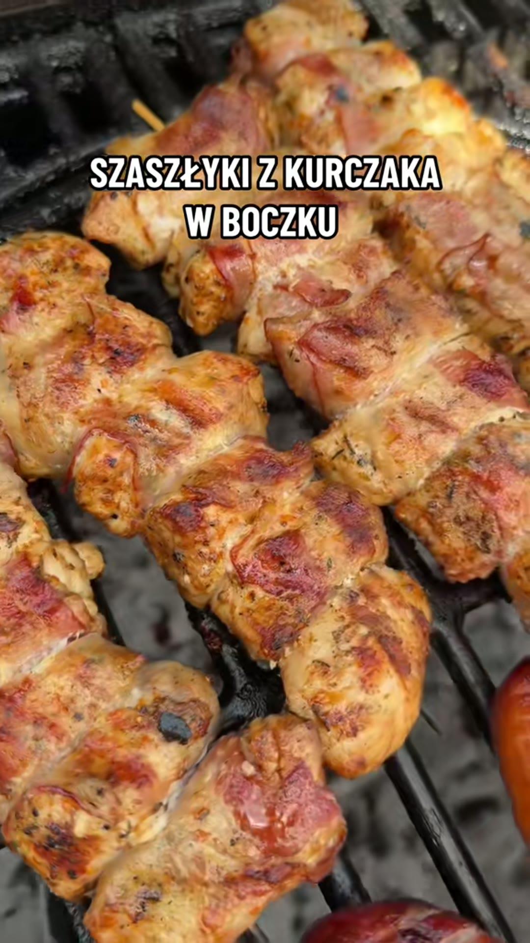 Zdjęcie poglądowe dla Szaszłyki z kurczaka w boczku